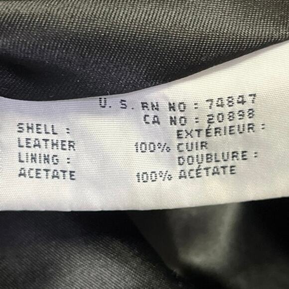 Andrew Marc Women's Black Faux Vegan Leather Button Down Moto Coat Jacket Size S - Picture 5 of 5